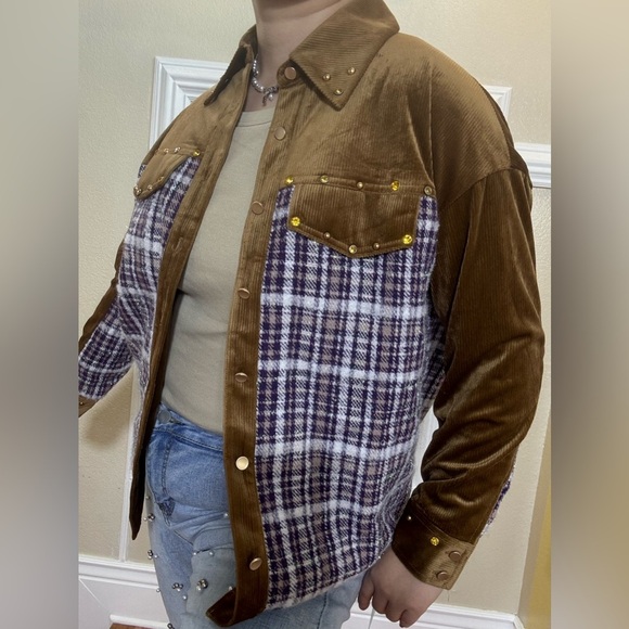 Anthropologie Brown and Plaid Button-Up Shirt - Picture 8 of 8